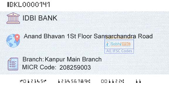Idbi Bank Kanpur Main BranchBranch 