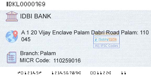 Idbi Bank PalamBranch 
