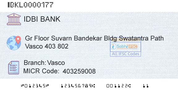 Idbi Bank VascoBranch 