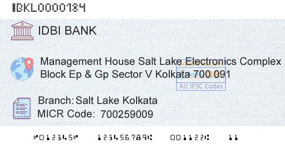 Idbi Bank Salt Lake KolkataBranch 