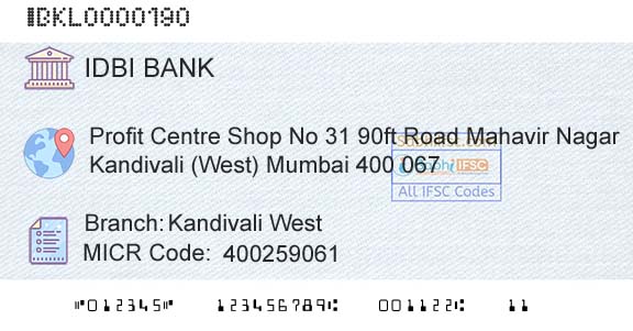 Idbi Bank Kandivali West Branch 