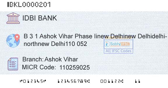 Idbi Bank Ashok ViharBranch 