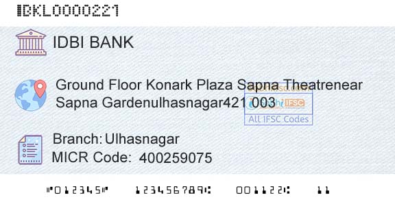 Idbi Bank UlhasnagarBranch 