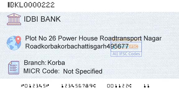 Idbi Bank KorbaBranch 
