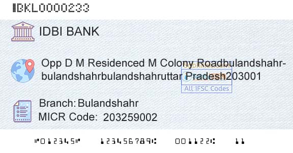 Idbi Bank BulandshahrBranch 
