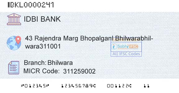 Idbi Bank BhilwaraBranch 