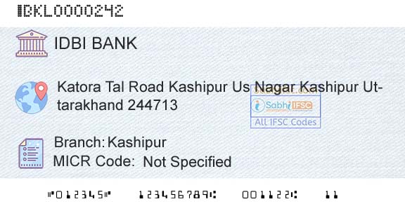 Idbi Bank KashipurBranch 