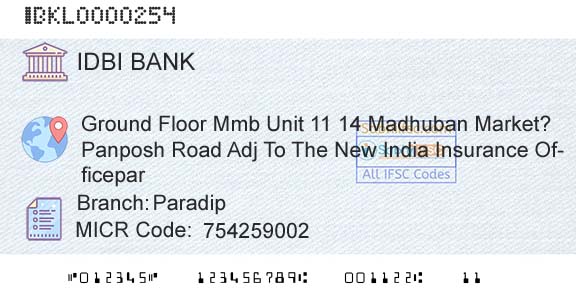 Idbi Bank ParadipBranch 