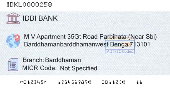 Idbi Bank BarddhamanBranch 