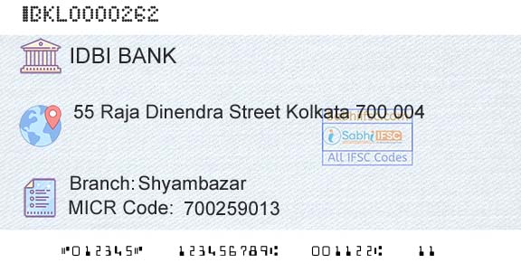 Idbi Bank ShyambazarBranch 