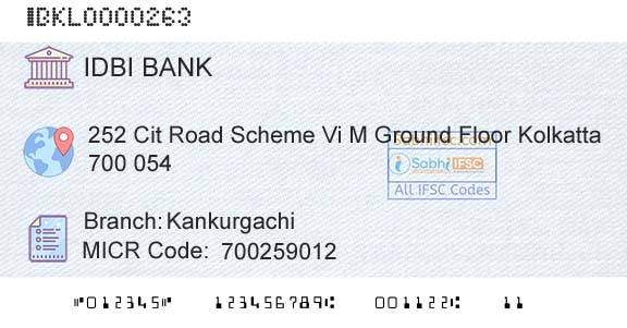 Idbi Bank KankurgachiBranch 