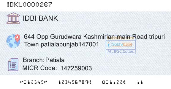 Idbi Bank PatialaBranch 
