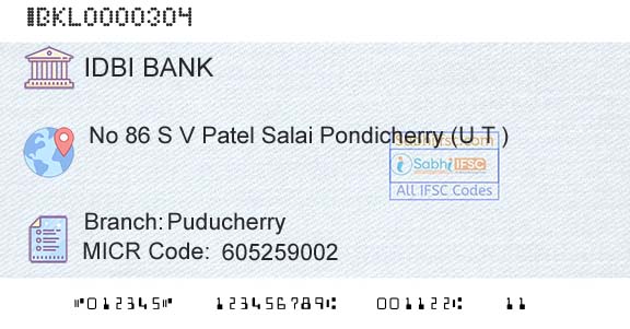 Idbi Bank PuducherryBranch 