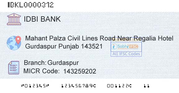 Idbi Bank GurdaspurBranch 