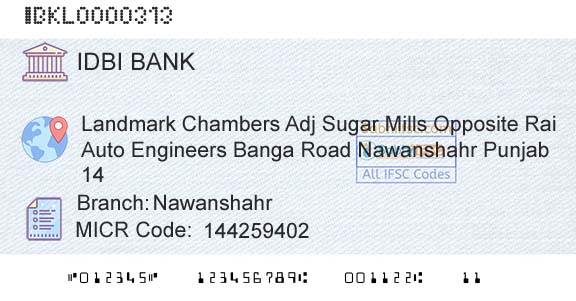 Idbi Bank NawanshahrBranch 