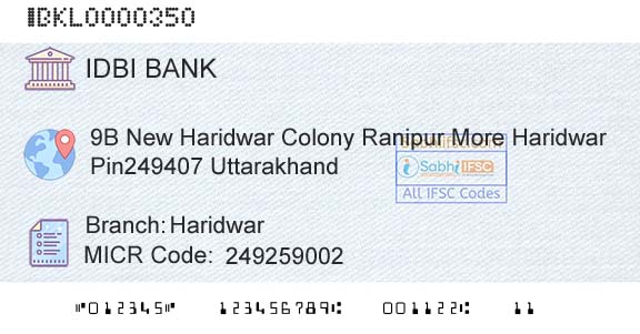 Idbi Bank HaridwarBranch 