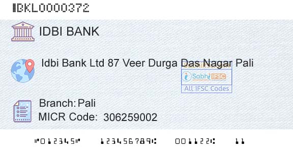 Idbi Bank PaliBranch 
