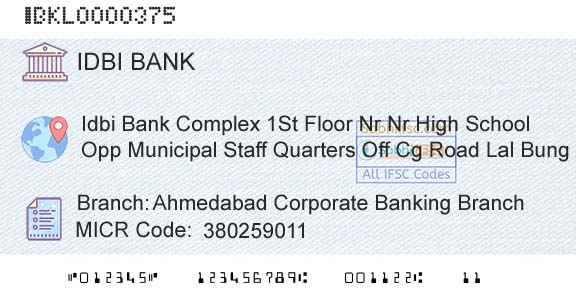 Idbi Bank Ahmedabad Corporate Banking Branch Branch 