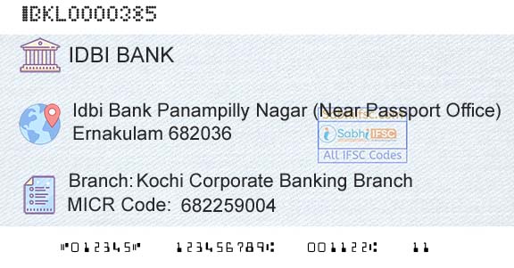 Idbi Bank Kochi Corporate Banking Branch Branch 