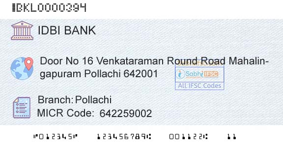 Idbi Bank PollachiBranch 
