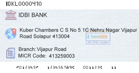 Idbi Bank Vijapur RoadBranch 