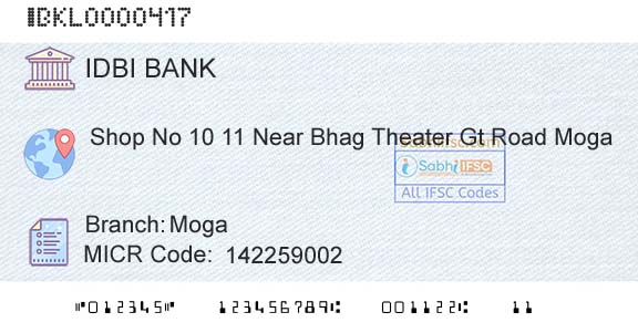 Idbi Bank MogaBranch 