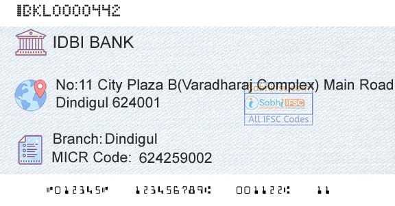 Idbi Bank DindigulBranch 