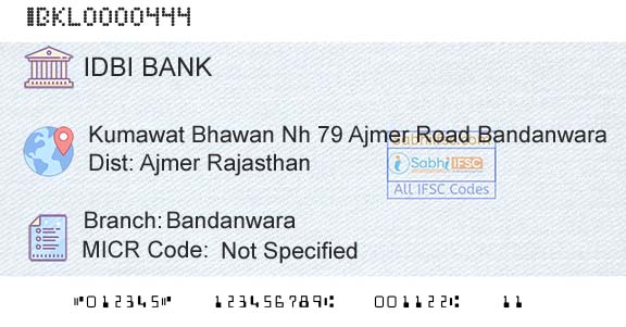 Idbi Bank BandanwaraBranch 