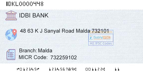 Idbi Bank MaldaBranch 