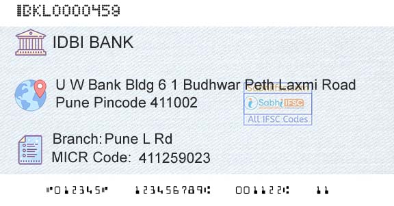 Idbi Bank Pune L RdBranch 
