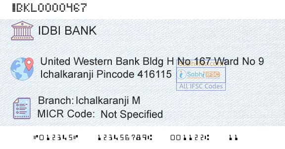 Idbi Bank Ichalkaranji MBranch 
