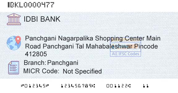 Idbi Bank PanchganiBranch 