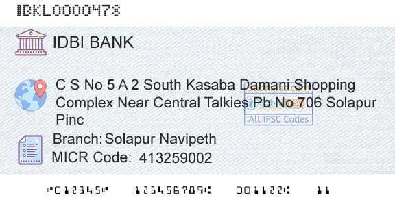 Idbi Bank Solapur NavipethBranch 