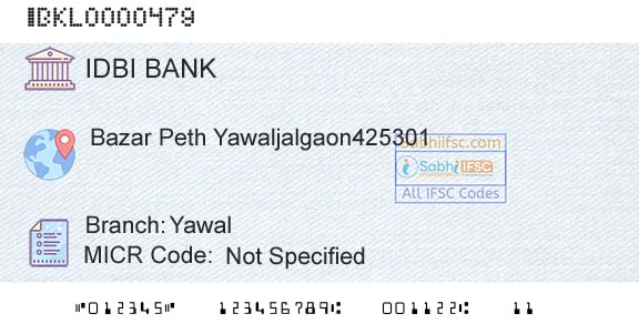 Idbi Bank YawalBranch 