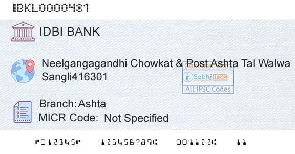 Idbi Bank AshtaBranch 