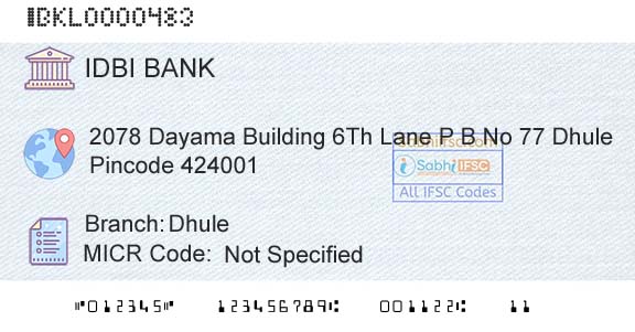 Idbi Bank DhuleBranch 
