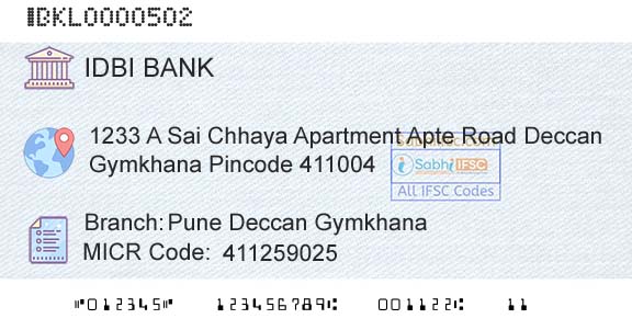 Idbi Bank Pune Deccan GymkhanaBranch 