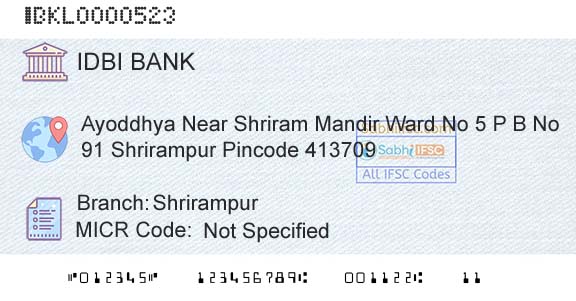 Idbi Bank ShrirampurBranch 