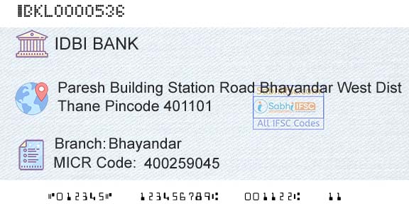 Idbi Bank BhayandarBranch 