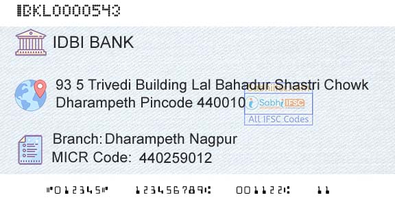 Idbi Bank Dharampeth NagpurBranch 