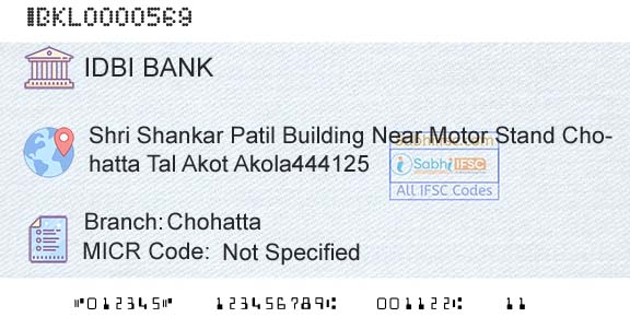 Idbi Bank ChohattaBranch 