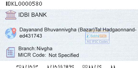 Idbi Bank NivghaBranch 