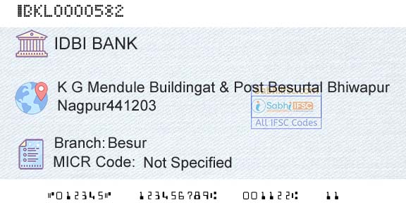Idbi Bank BesurBranch 