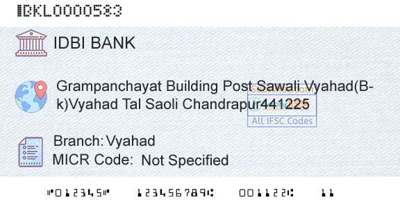 Idbi Bank VyahadBranch 