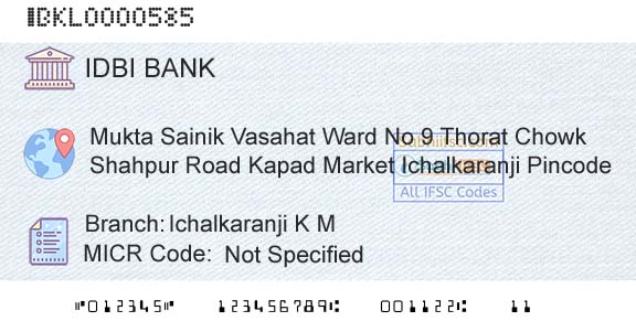 Idbi Bank Ichalkaranji K MBranch 