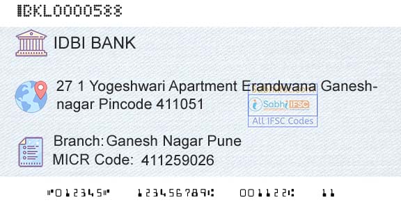 Idbi Bank Ganesh Nagar PuneBranch 