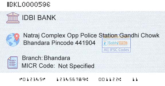 Idbi Bank BhandaraBranch 