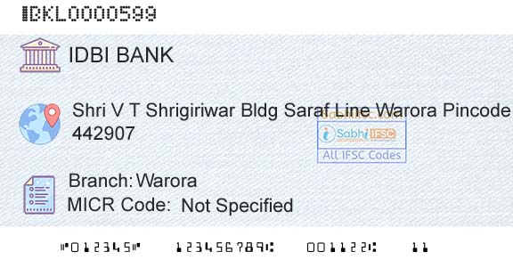 Idbi Bank WaroraBranch 