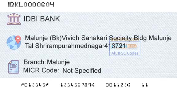 Idbi Bank MalunjeBranch 
