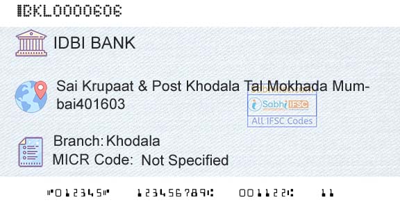 Idbi Bank KhodalaBranch 